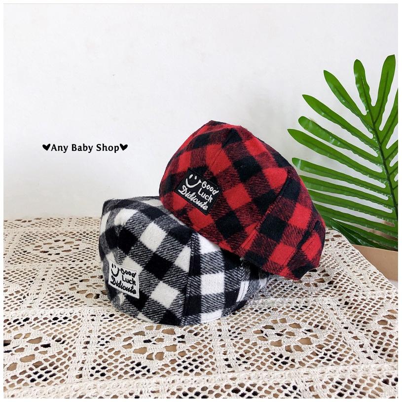 Nón Mũ nồi Beret sọc caro hot hit đội được hai kiểu cho bé nhiều màu cực cool