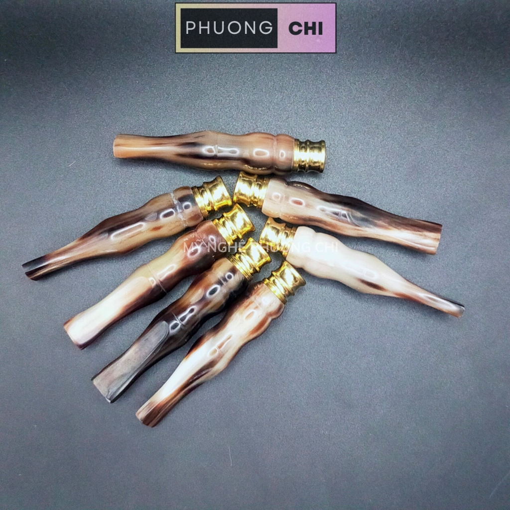 Tẩu Hút Thuốc_lá bằng sừng kết nối đầu đồng có thể tháo ra vệ sinh | Mỹ Nghệ Phương Chi