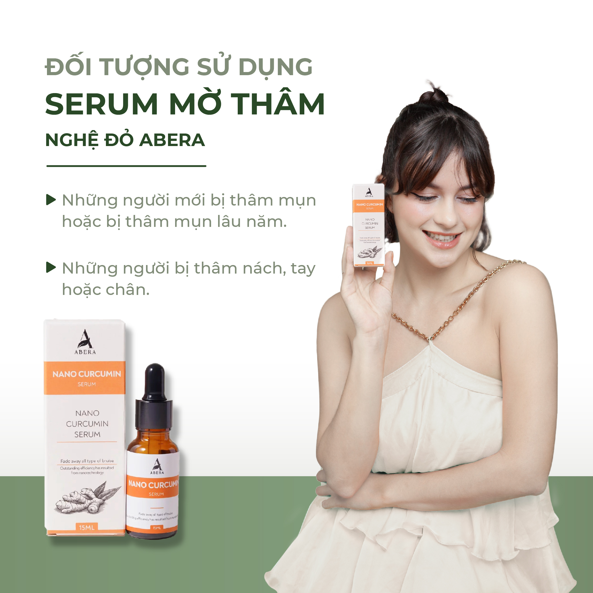 Serum Nghệ Đỏ Nano Abera - 15ML Làm Mờ Thâm Mụn, Thâm Quầng Mắt , Tinh Chất Dưỡng Trắng Da