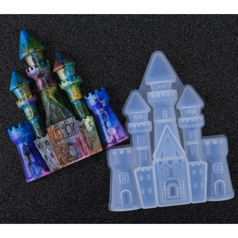 Khuôn silicon 3d làm bánh rau câu mẫu Lâu Đài