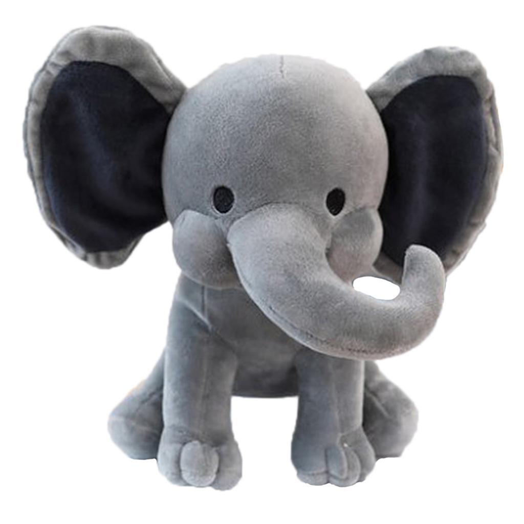 9.8in Elephant Plush Stuffed Animal Toy Throw Pillow for Sleeping Lovely Grey