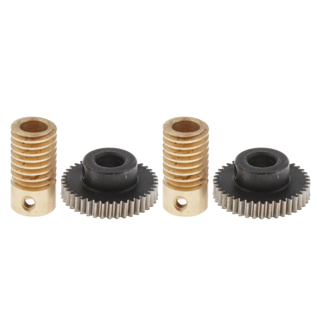 4 Packs 0.5 Modulus Worm Wheel + Gear Shaft Hole 6mm 1:40 Reduction Gear
