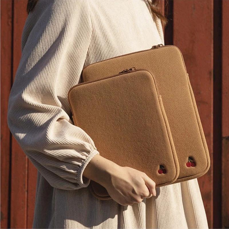 Hoạt Hình Hàn Quốc Túi Đựng Macbook Ipad 10.2 10.5 "Dễ Thương Anh Đào Kangaroo Túi Đựng Laptop Ipad Pro 9.7 11 13 inch Bao Túi Trong