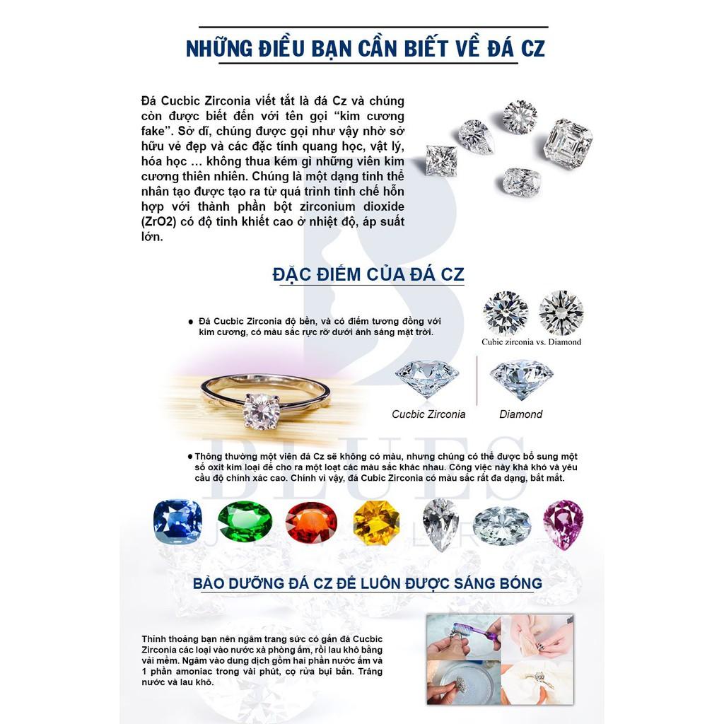 (BẠC THẬT 100%) Bông Tai Bạc Nữ Rhombus Diamond