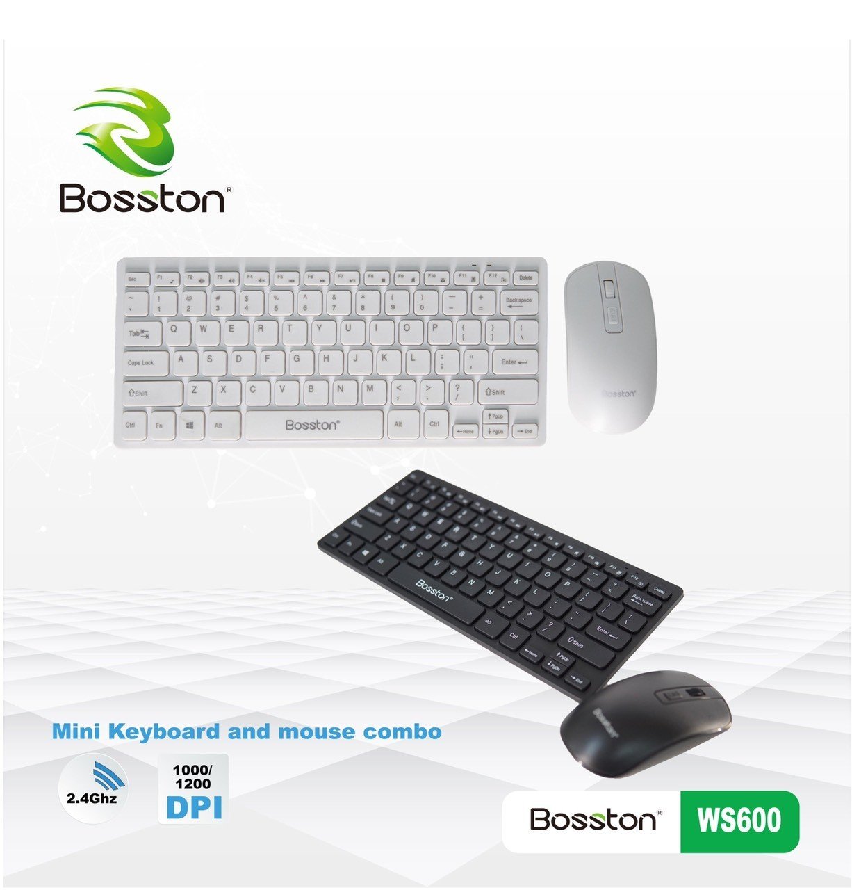 Combo Bàn Phím Và Chuột Không Dây Mini Bosston Ws600 Hàng Chính Hãng