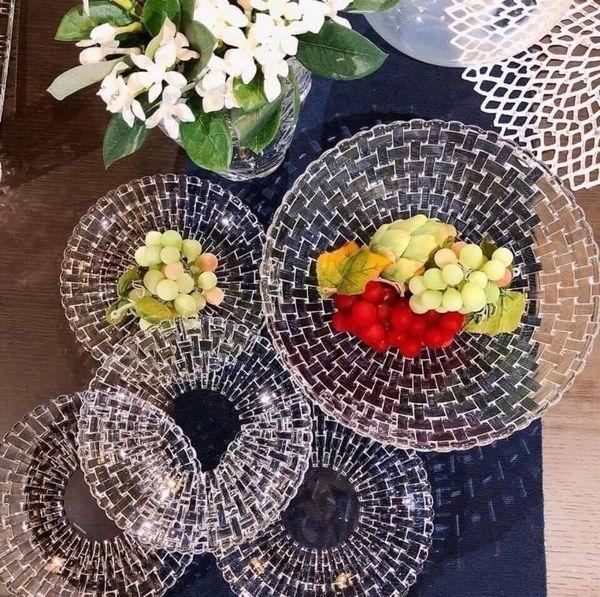 Set 5 Đĩa Pha Lê Nachtman Bossa Nova Gồm 1 Đĩa 30cm và 4 Đĩa 21cm, Đĩa Thủy Tinh Cao Cấp Trang Trí Bàn Tiệc, Nhập Đức