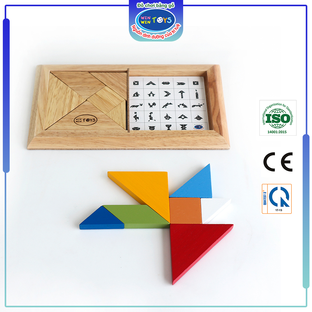 Đồ chơi gỗ Tangram, đôi | Winwintoys 61172 | Phát triển tư duy và trí tuệ | Đạt tiêu chuẩn CE và TCVN