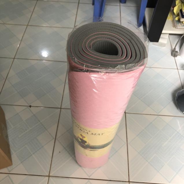 Thảm tập yoga gym chống trượt tpe cao cấp 2 lớp dày 6mm 8mm tập tại nhà T2L