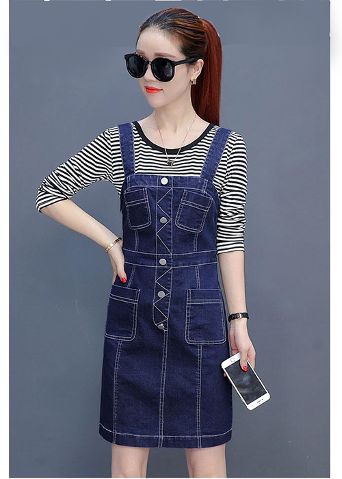 Đầm Yếm Jean Nữ Duyên Dáng