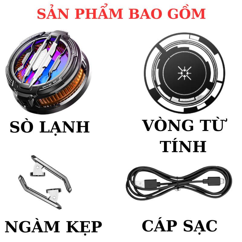 Quạt Tản Nhiệt Điện Thoại Sò Lạnh MEMO CX07 Hàng Nhập Khẩu - Thế Hệ Mới Nhất, Hỗ Trợ Làm Mát Khi Chơi Game, Livestream