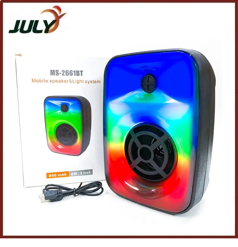 Loa Bluetooth MS-2661BT có đèn led RGB âm thanh chất lượng bass trầm tích hợp khe cắm thẻ nhớ, USB - JL