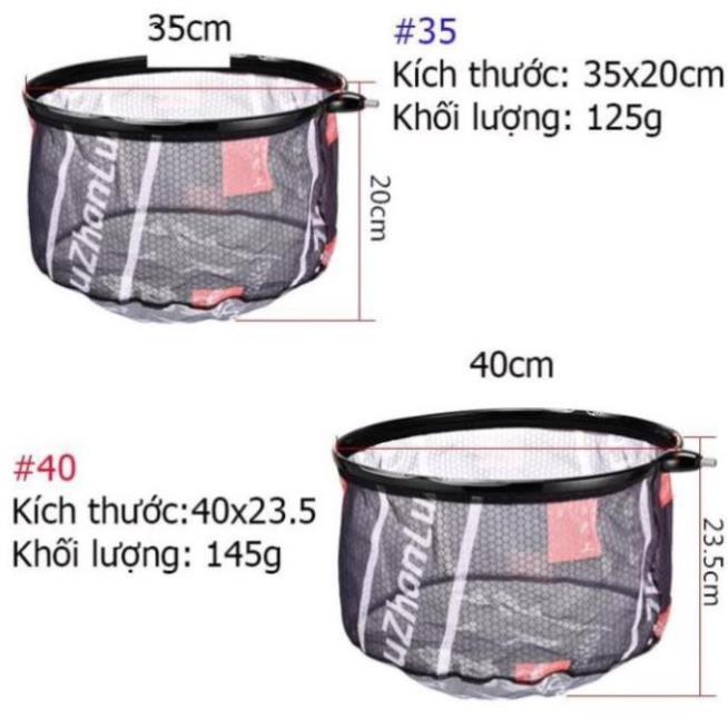 Mặt Vợt Cá Carbon vành tròn 35cm 40cm Chuyên Câu Đơn Câu Đài LK-2