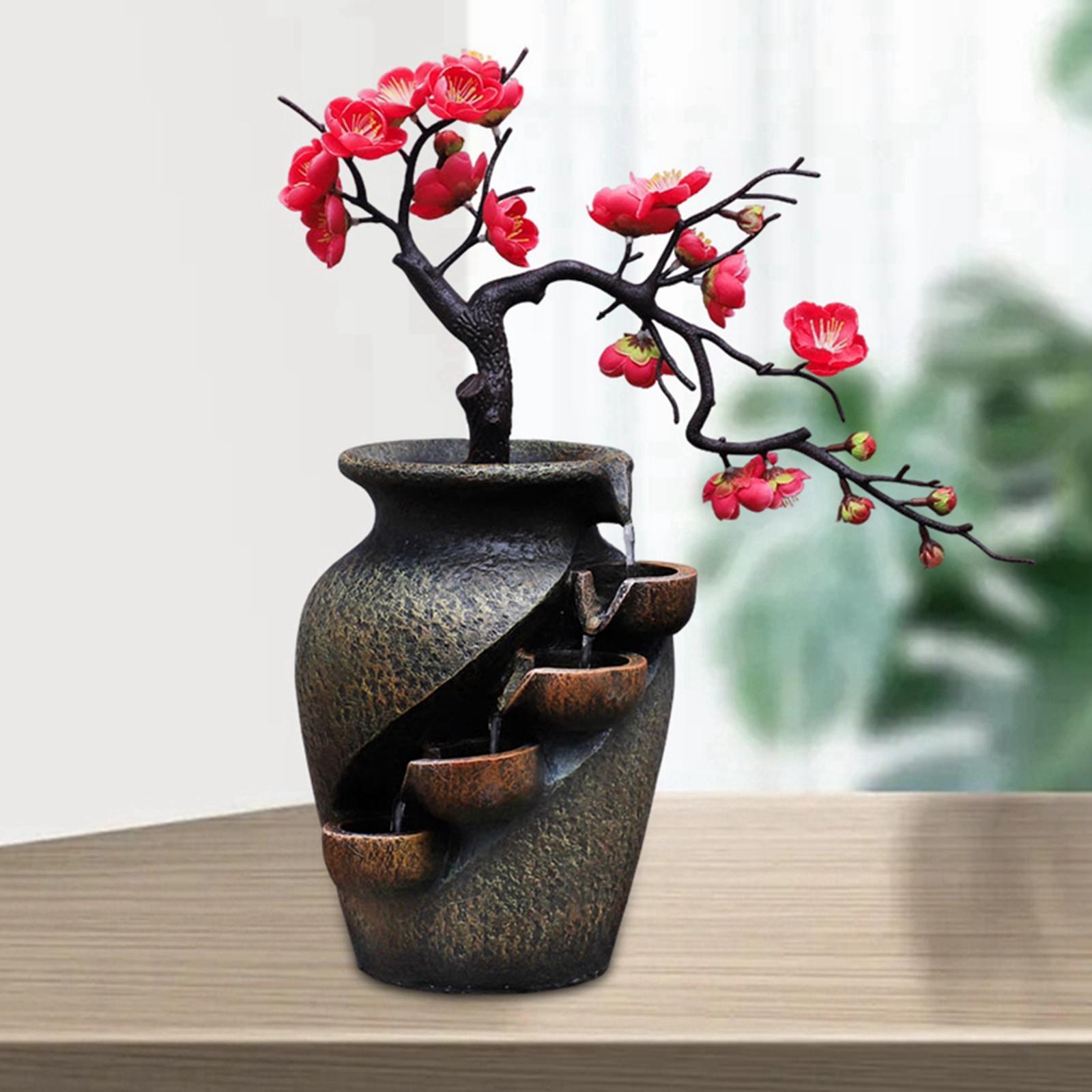 Waterfall Fountain Flower Landscape Office Decor