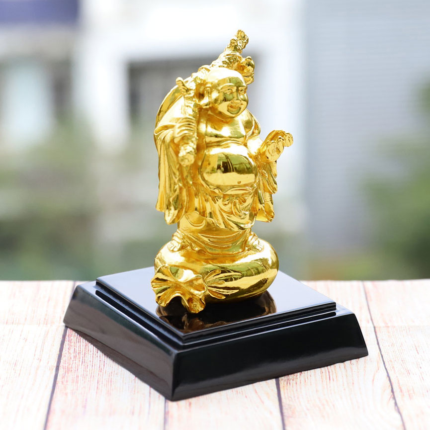 Tượng Đức Phật Di Lặc đứng mạ vàng - Quà tặng cho bạn bè, đối tác, người thân, những người thích về phật pháp.