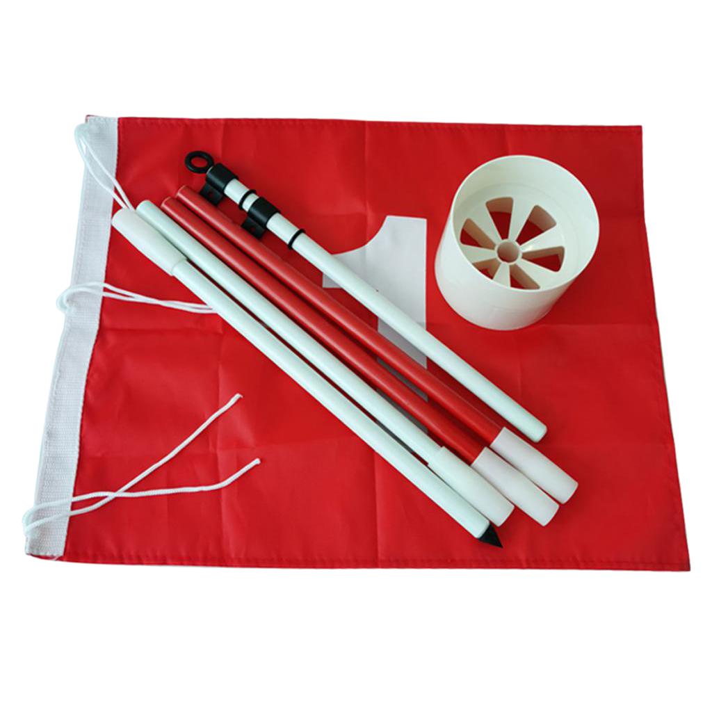 Folding Golf Flag Stick Pole Set Putting Hole Cup Mini Iron Putter Travel Iron