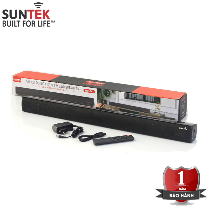 Loa Thanh Soundbar TV Bluetooth Speaker SUNTEK KMS-141 - Công suất 40W | 4 Loa Âm Thanh Vòm | Đèn báo | Điều khiển Từ xa | Kết nối: Bluetooth 5.0, USB, Aux 3.5mm, Coaxial &amp; Optical- Hàng Chính Hãng