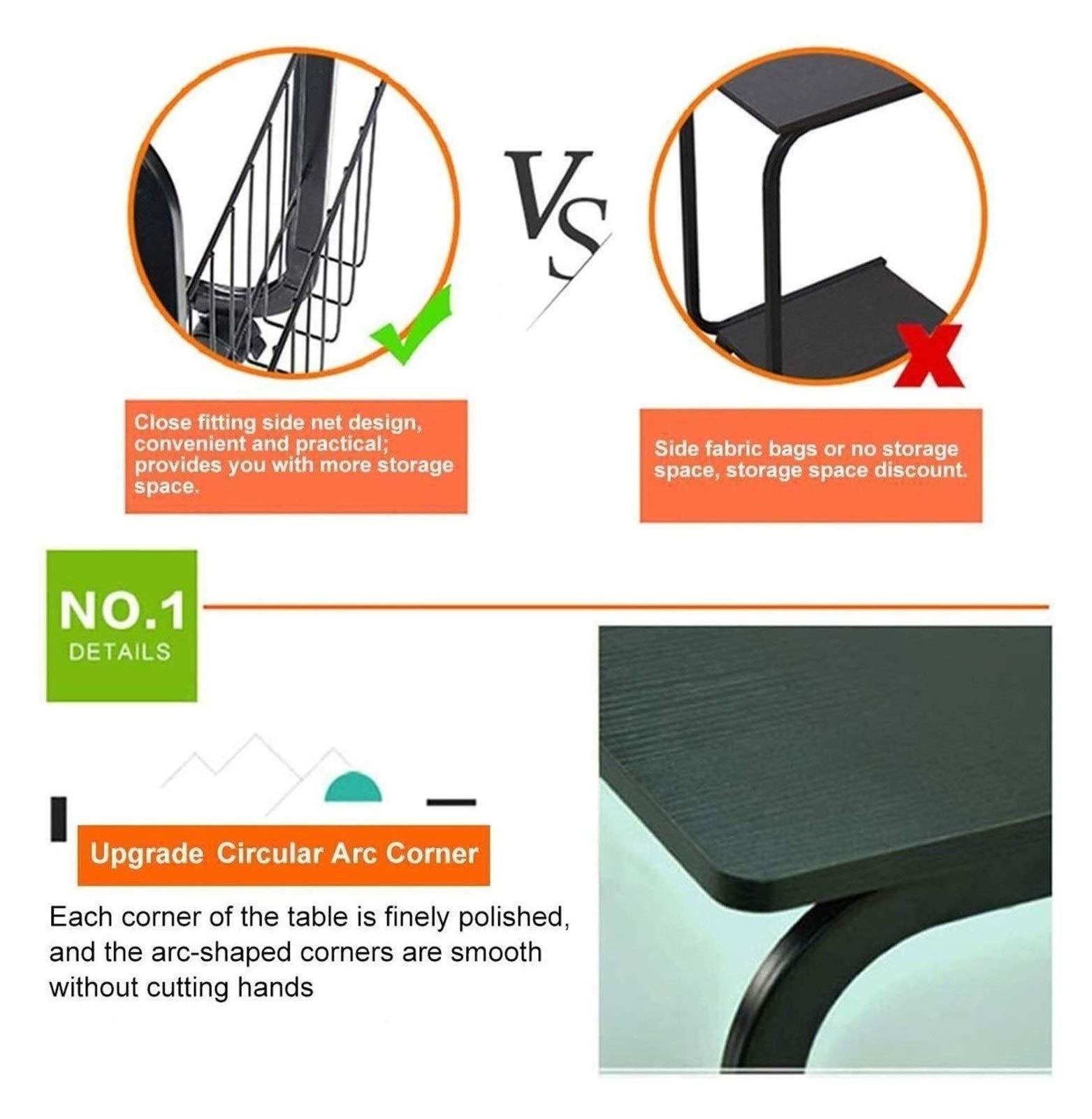 Bàn làm việc Bàn ăn cạnh giường có bánh xe Side Table Laptop (All Black) - Skylife