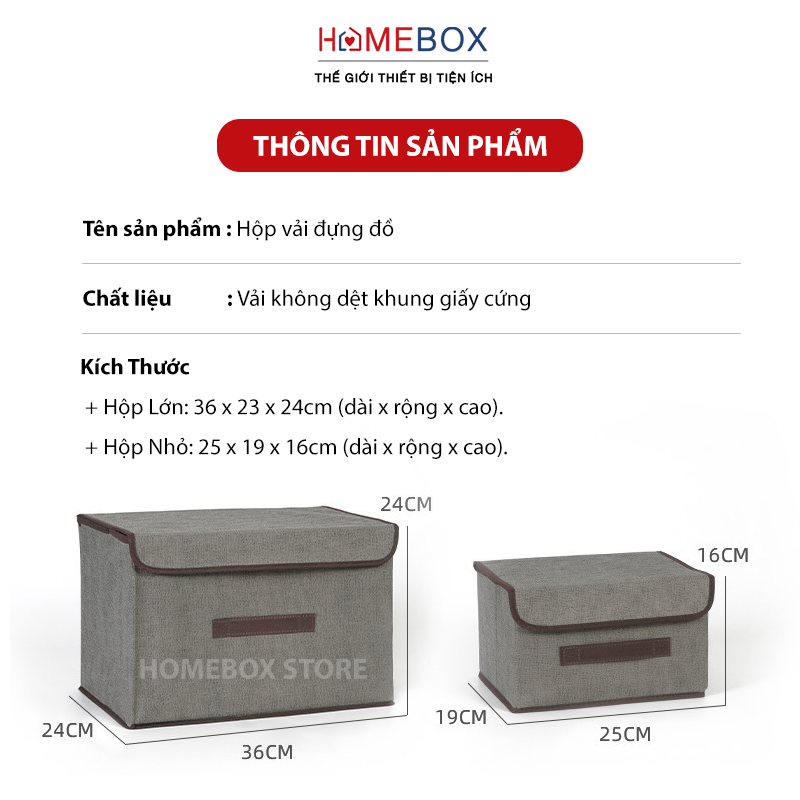 Hộp vải đựng đồ đa năng đựng quần áo đồ lót gấp gọn - Túi thùng vải đựng chăn màn phong cách có nắp đậy quai xách tiện lợi