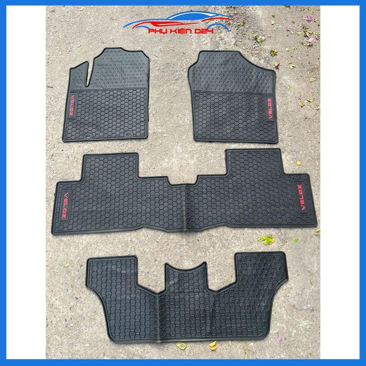 Thảm lót sàn ô tô cao su 3D Toyota Veloz 2022-2023-2024 mẫu chuẩn 3 hàng ghế không mùi, chống trơn trượt, mài mòn tốt