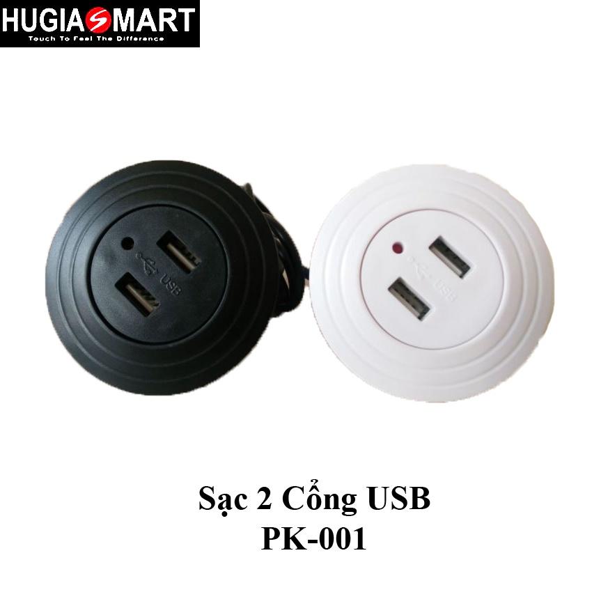 Sạc USB Hugiasmart Sạc gắn bàn làm việc 2 cổng usb tiện lợi