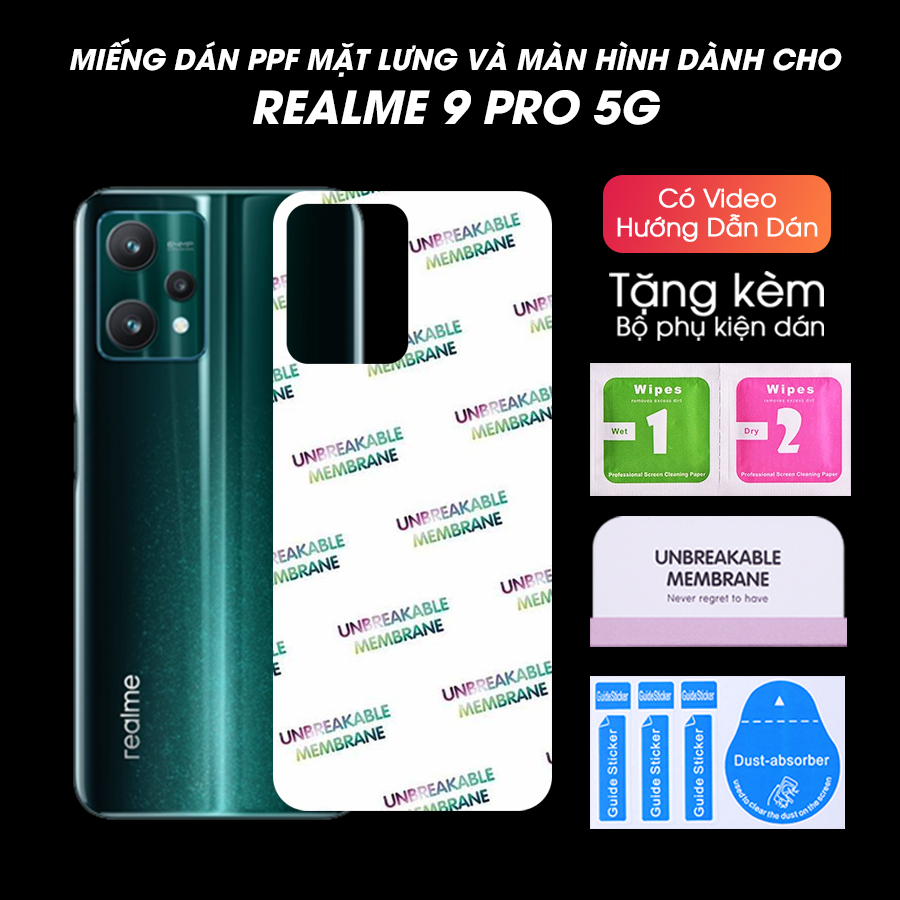 Dán Dẻo PPF Mặt Lưng, Màn Hình Dành Cho Realme 9 Pro 5G Chống Trầy Xước Kèm Bộ Phụ Kiện Dán - Handtown - Hàng Chính Hãng