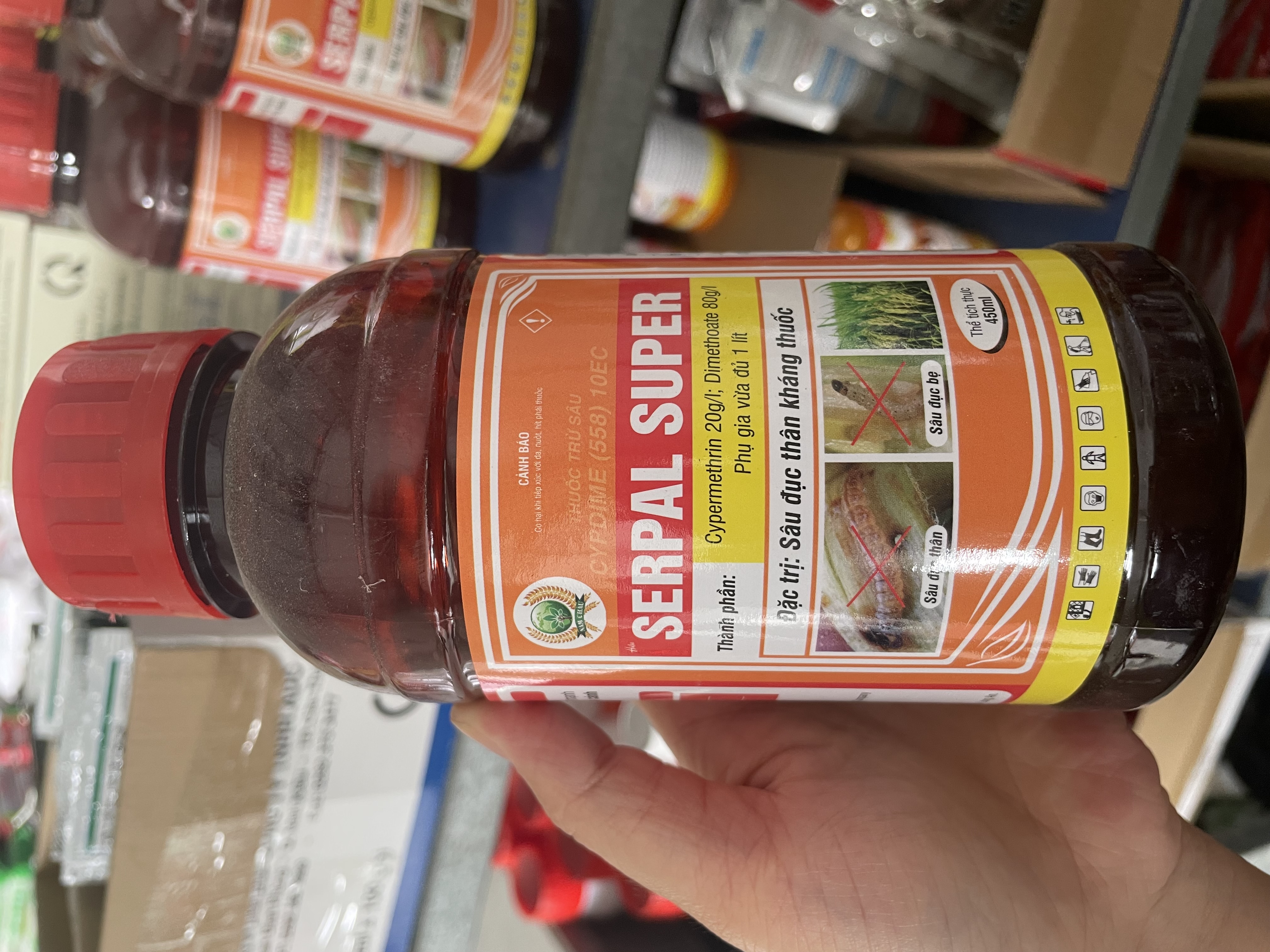 Thuốc trừ sâu SERPAL SUPER đặc trị sâu đục thân kháng thuốc (450ml) Cypermethrin 20g + Dimethoate