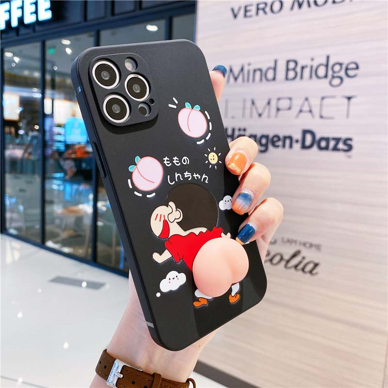 Ốp Lưng iPhone Cạnh Vuông Mông Đào Dành Cho iPhone 6 / 6 Plus / 7 / 7 Plus / 8 / 8 Plus / X / Xs / Xs Max / 11 / 11 Pro / 11 Pro Max / 12 / 12 Pro / 12 Pro Max