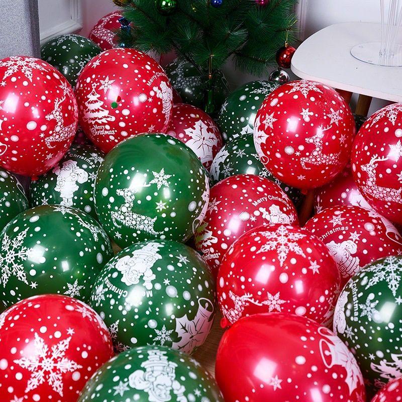 Bóng bay hình noel sét 100 quả xanh và đỏ