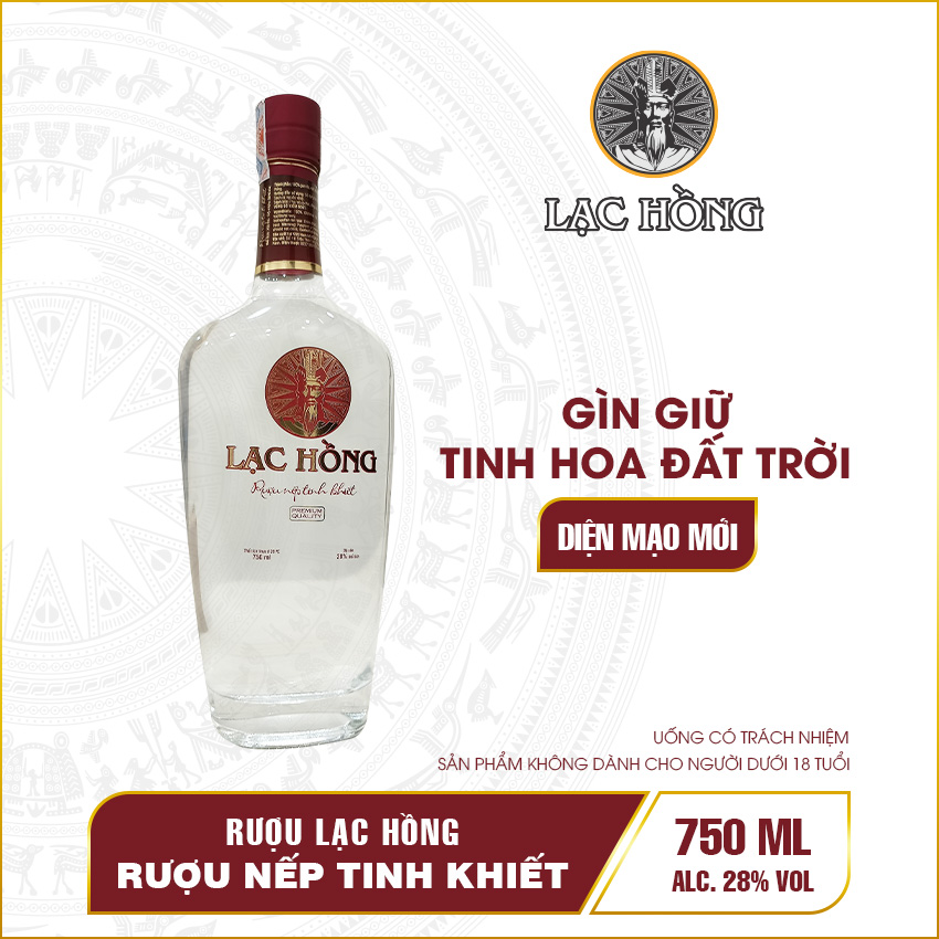Lạc Hồng rượu nếp, rượu trắng, rượu vodka tinh khiết, sản xuất theo phương pháp truyền thống, vị dịu, nhẹ, uống không đau đầu.