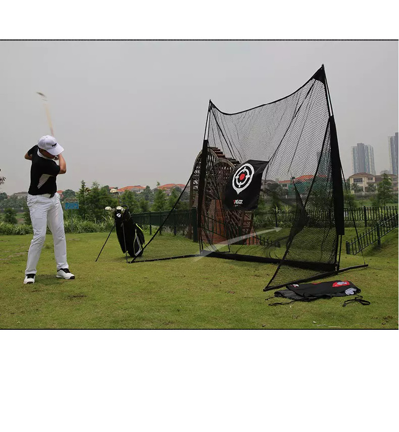 Lưới tập Golf di động 2m5x2m5 (Màu đen - 2 tâm phát bóng)