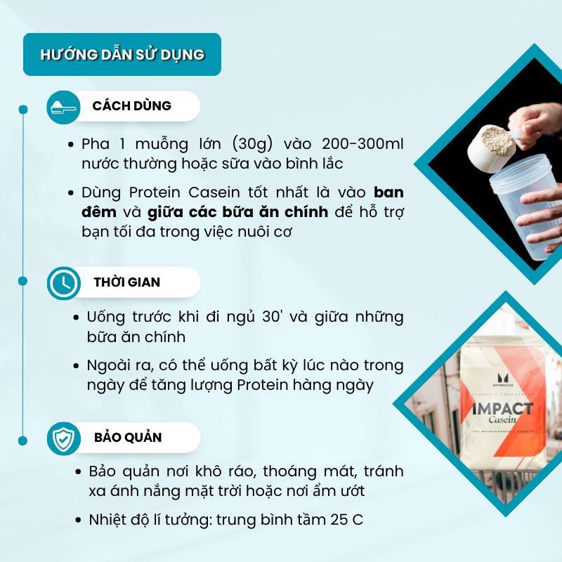 Thực phẩm bổ sung Impact Casein Myprotein (Protein Casein) - Hỗ trợ tăng cơ suốt đêm ngủ dài - Nutrition Depot VN