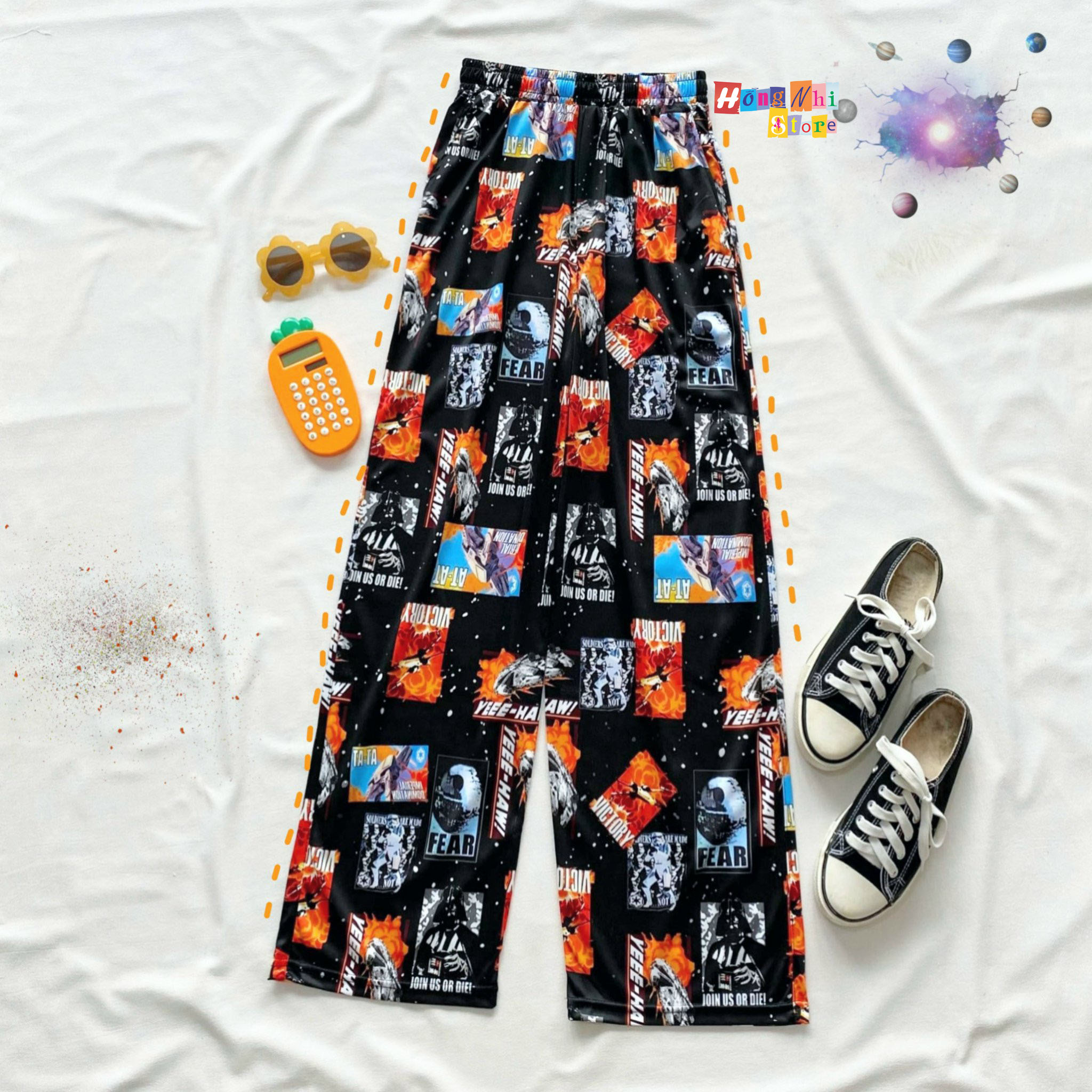 Quần Hoạt Hình Dài FEAR Ống Rộng Cartoon Pant V2 Oversize Ulzzang Unisex - MM