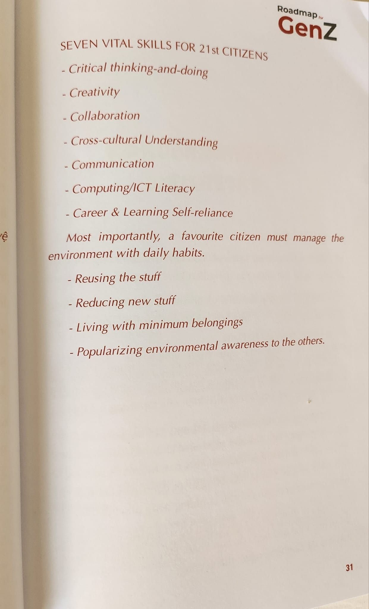 ROADMAP FOR GENZ