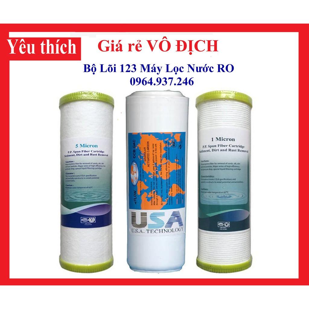 Gói 3 Bộ lọc thô 1 2 3 Máy lọc nước Ro giá rẻ, Lõi Lọc 123