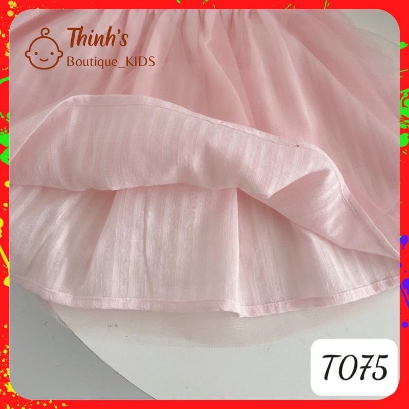 Đầm bé gái-Váy bé gái - T075-Xanh,Size 13: 16-18 ký