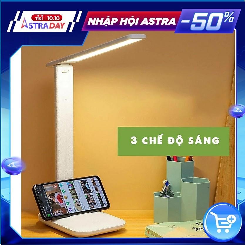 Đèn để bàn, Đèn học chống cận xoay 180 độ, 3 chế độ sáng chất liệu giả da cao cấp