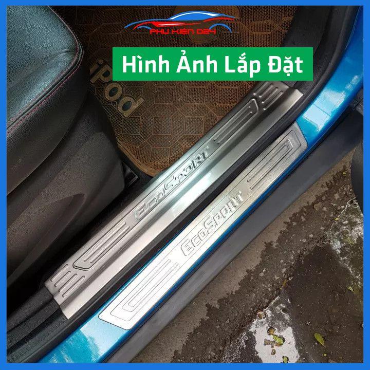 Bộ ốp bậc cửa trong ngoài nẹp bước chân Ecosport 2018-2019-2020-2021-2022 Inox chống trầy trang trí xe