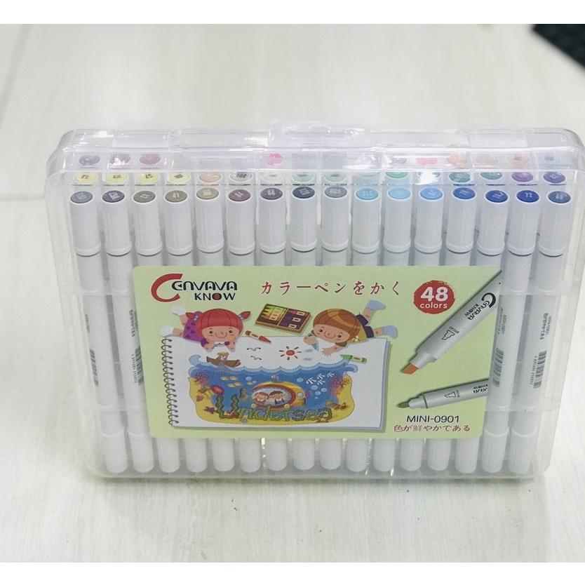 Bút Marker Vẽ Tranh Chuyên Nghiệp 12 - 48 Màu 2 Đầu Thân Nhỏ