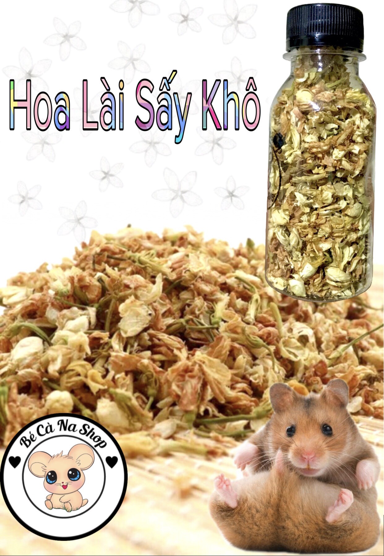 Hoa lài sấy khô giải nhiệt, giảm stress thức ăn hoa sấy cho hamster , thỏ bọ sóc chinchilla ...