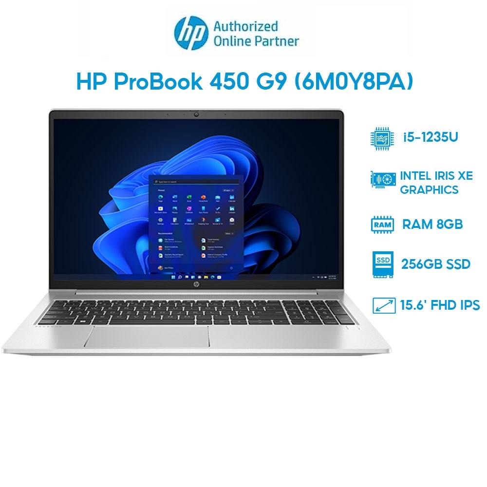 Laptop HP ProBook 450 G9 (6M0Y8PA) (i5-1235U | 8GB | 256GB | Intel Iris Xe Graphics | 15.6' FHD | Win 11) Hàng chính hãng