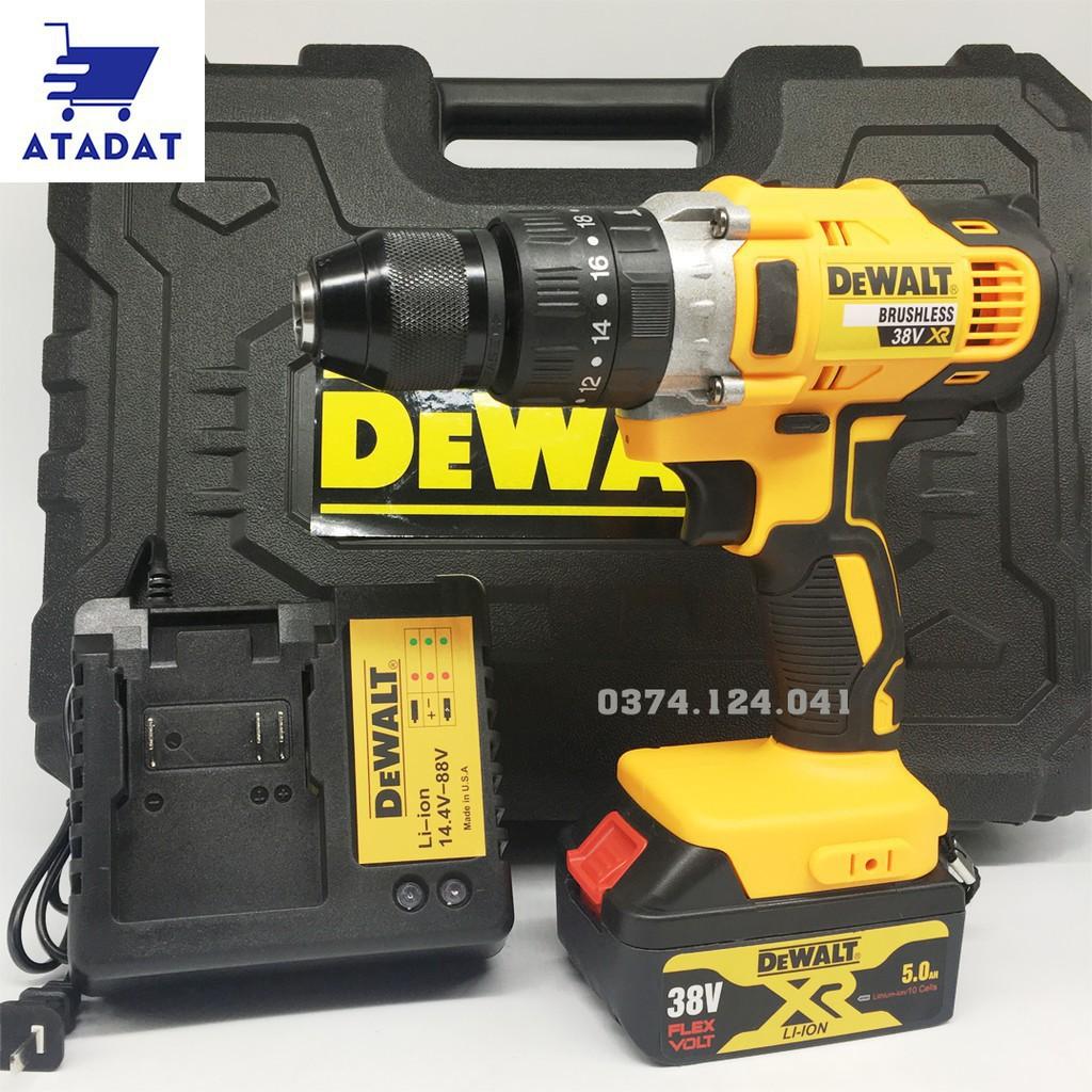 Máy Khoan Pin DEWALT 38V - Khoan Có Búa, Bắt Vít, Siết Bulong - Pin 10 Cell - Khoan Bê Tông - 100% Đồng