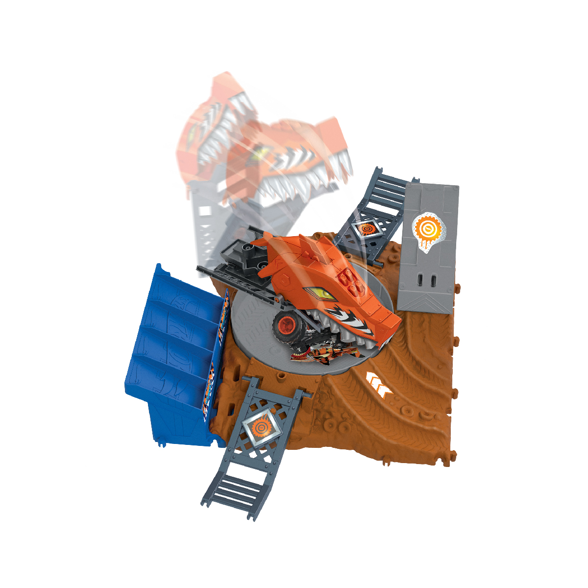 Bộ Đồ Chơi Đấu Trường Monster Trucks - Vòng Xoay Cá Mập Hot Wheels HNB93/HNB92