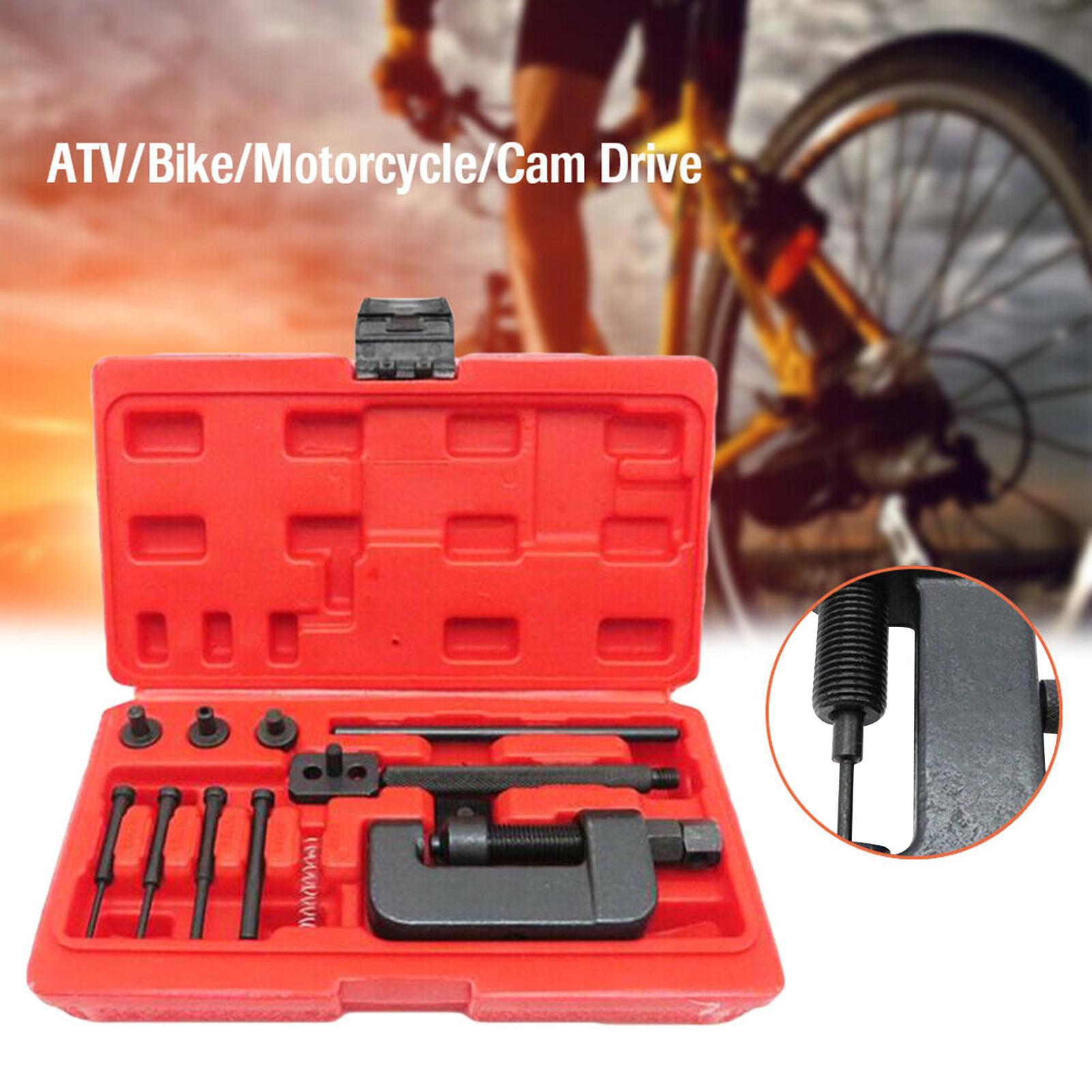 Chain Breaker Set with Carrying Case Chain Cutter and Riveter for Motorcycle Bike ATV