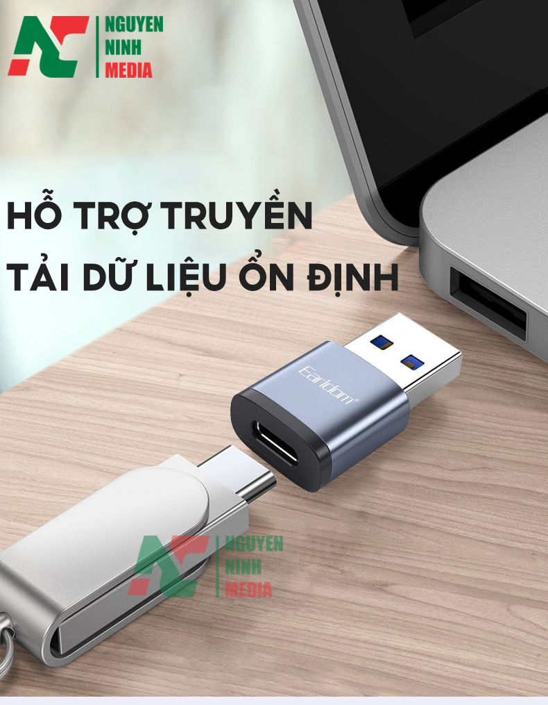 Đầu Chuyển USB TypeC sang USB 3.0 Earldom OT61 - Hàng Chính Hãng