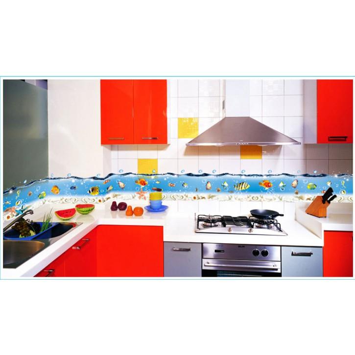 Decal trang trí chân tường Đại Dương xanh
