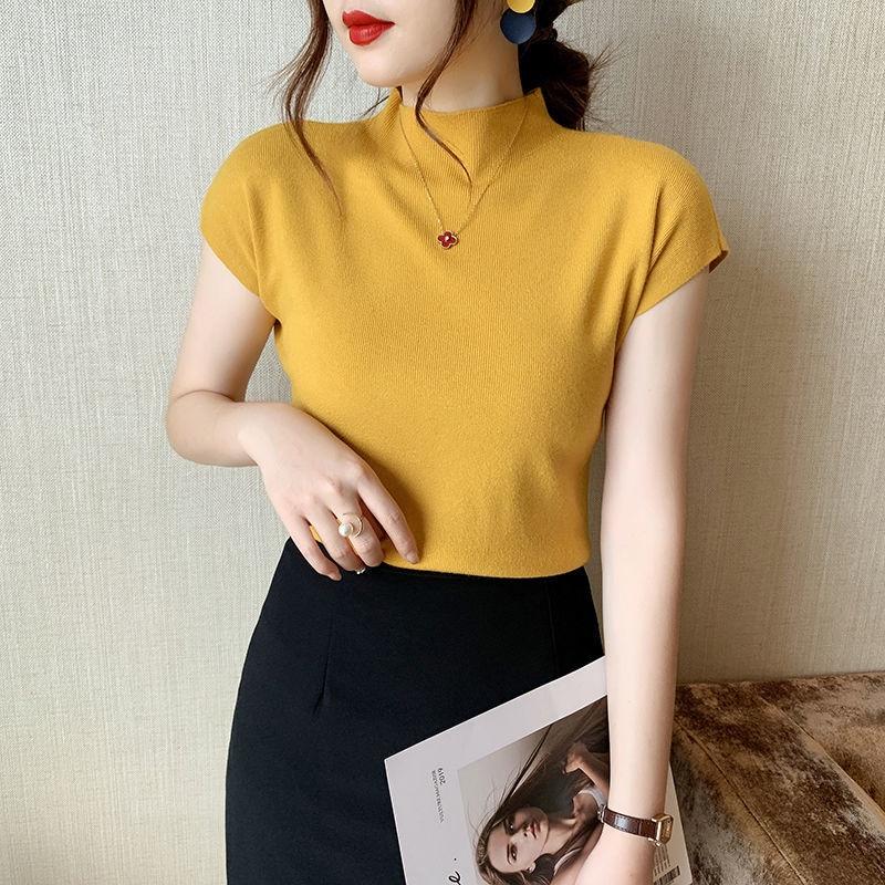 Áo len nữ Montoghi dệt kim Quảng Châu CỔ CAO VAI HẾN loại 1 sang trọng và thanh lịch