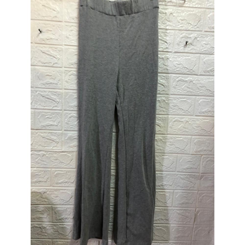 Set Áo Phông Tay Lỡ Kèm Quần Dài Vải Cotton Xám