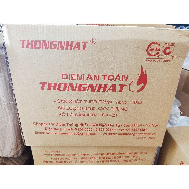 (set 100 hộp nhỏ) diêm thống nhất loại 1 hàng chất lượng cao