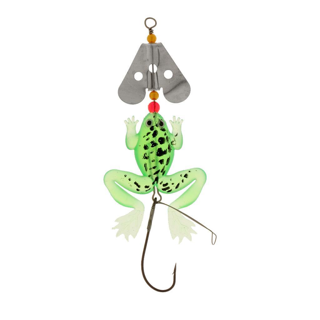12cm Soft Fishing Lures Frog Lure with Hook Bass Crank Bait Tackle Hooks Shiny Sequin Artificial Fishing Tackle 4 Color