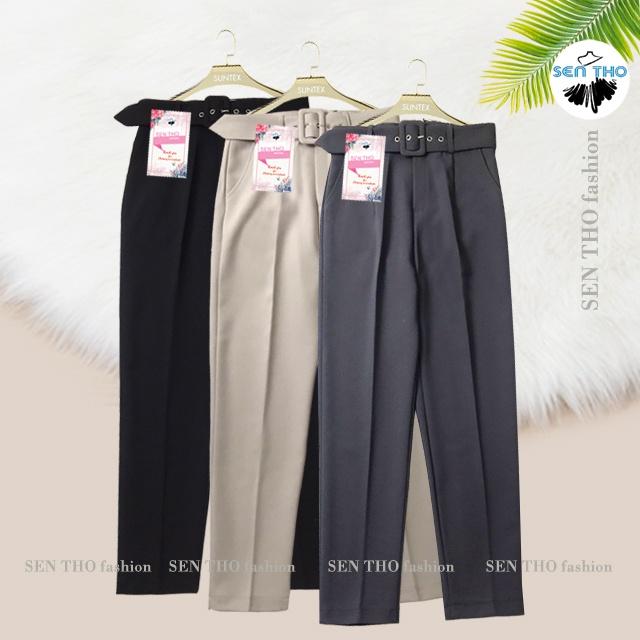 Quần Baggy Kèm Đai Công Sở Cao Cấp Chất Siêu Đẹp Mặc Sang Trọng Thanh Lịch